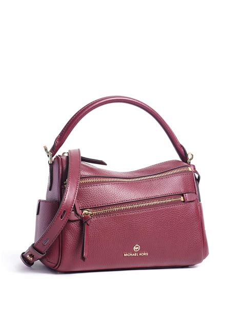 Michael Kors Lorimer Medium Pebbled Leather Satchel (Dark Berry)